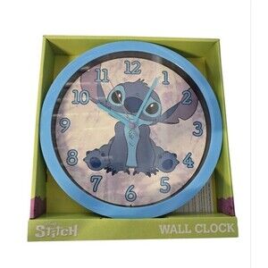 Disney Lilo and Stitch Analog Wall Clock Blue 9.75" AA Battery Powered Kids Room